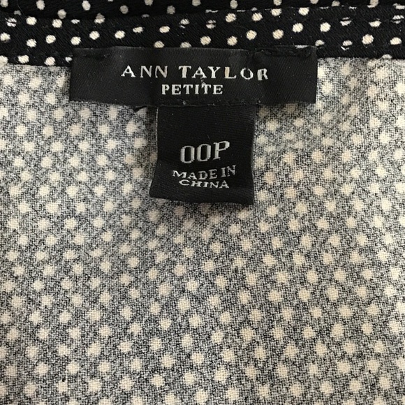 Ann Taylor Petites Black Tan Polka Dot Striped Shift Dress Size 00P - Picture 5 of 7
